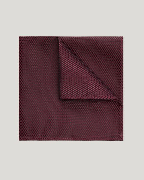 Silk Textured Two-Tone Pocket Square, Burgundy, hi-res
